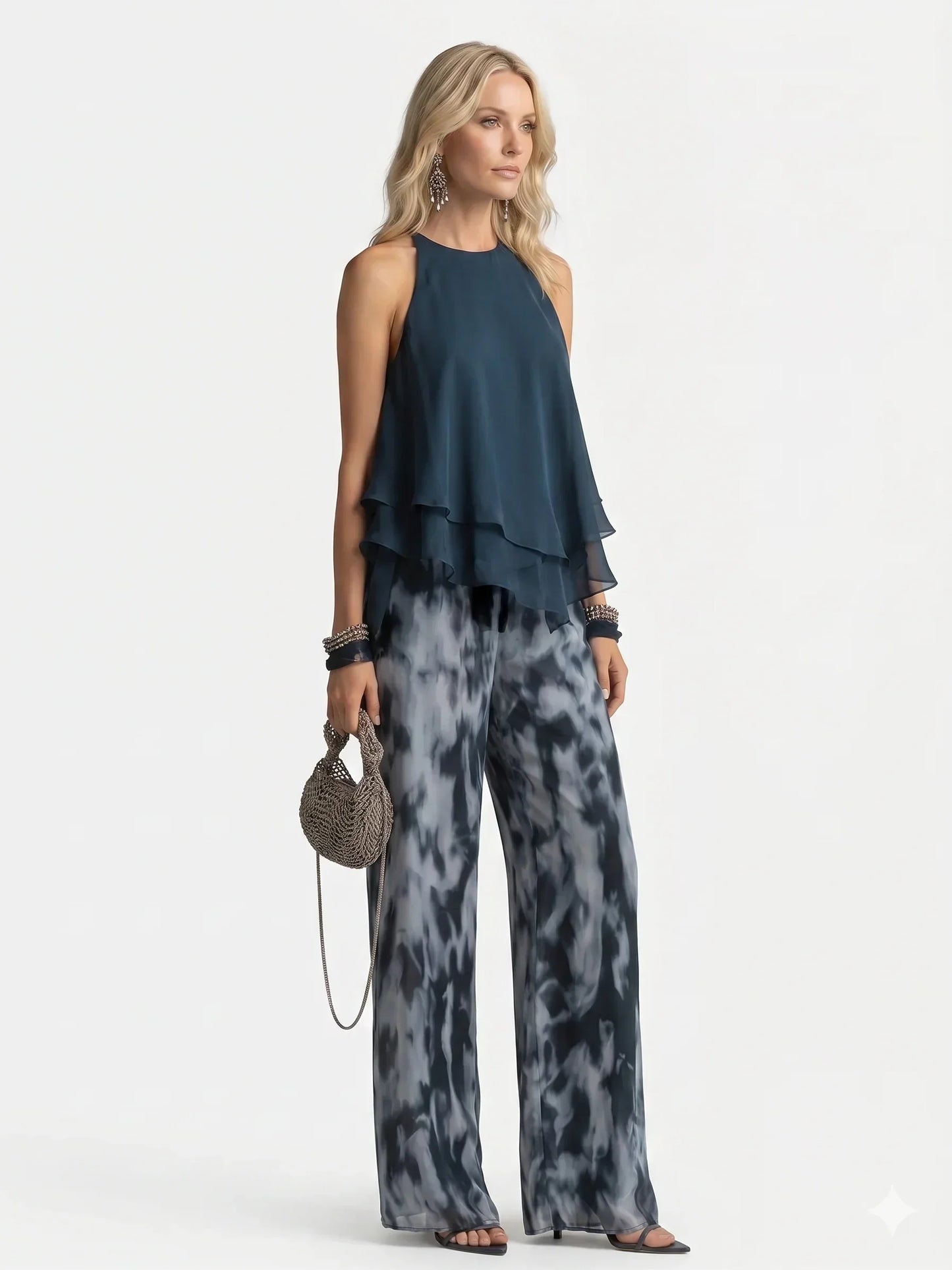 Elegantes zweiteiliges Chiffon-Set