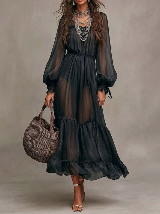 Gerda | Elegantes V-Ausschnitt Midi-Kleid
