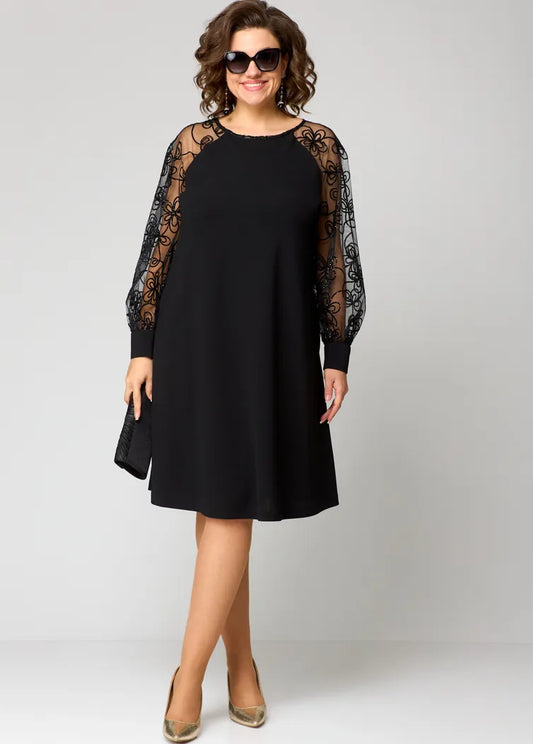 Destiney | Spitzenärmel Kleid