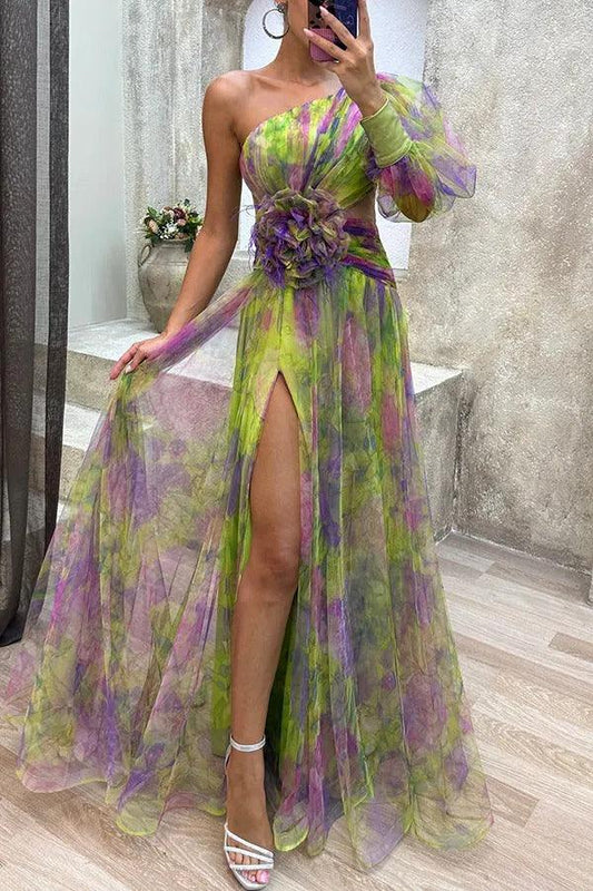 Grace | Sommerflucht Schönheit Floral Plissierter Maxikleid