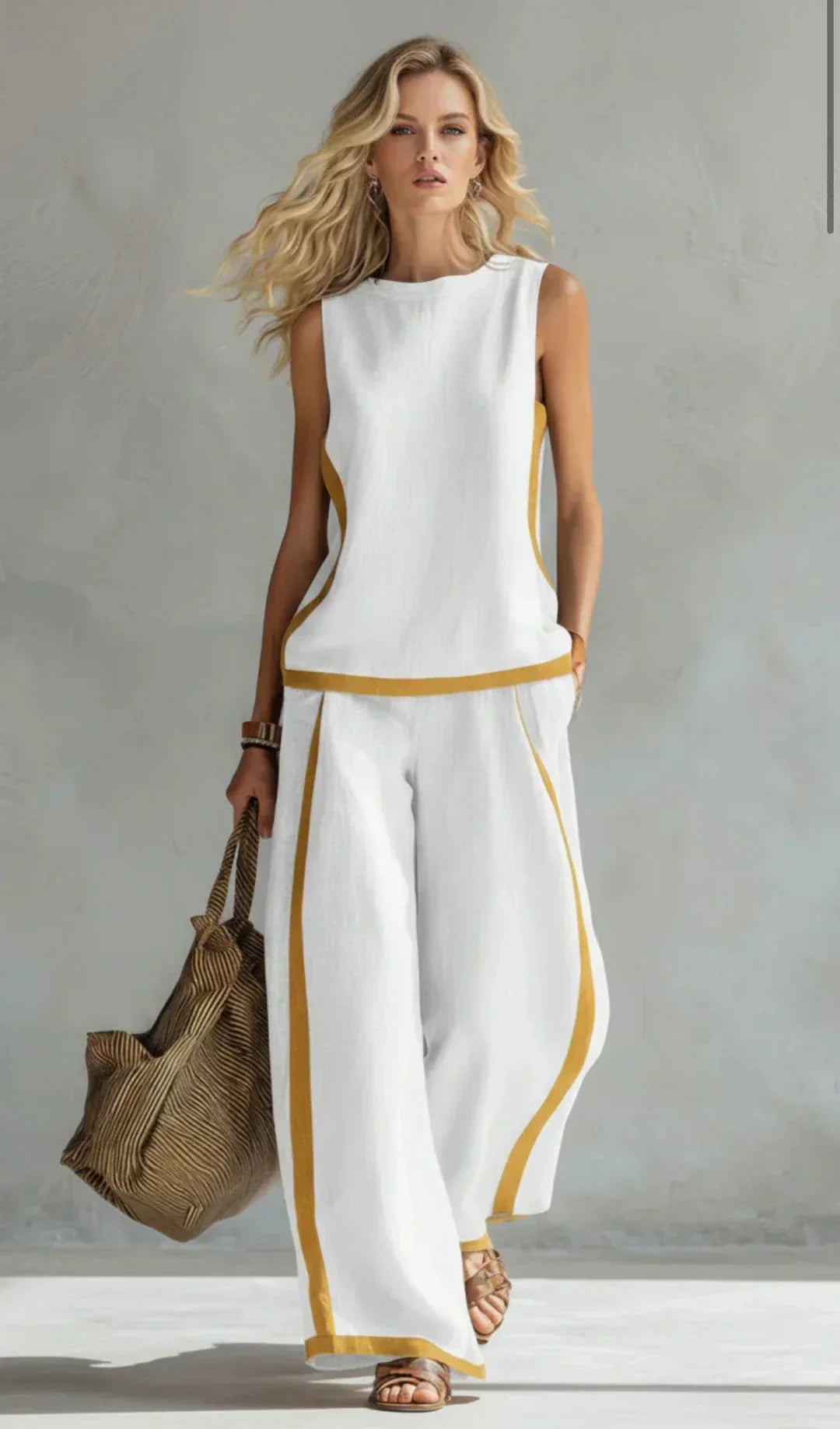 Ursula - Elegantes und Lässiges Set aus Weste und Hose mit Bicolor-Finish