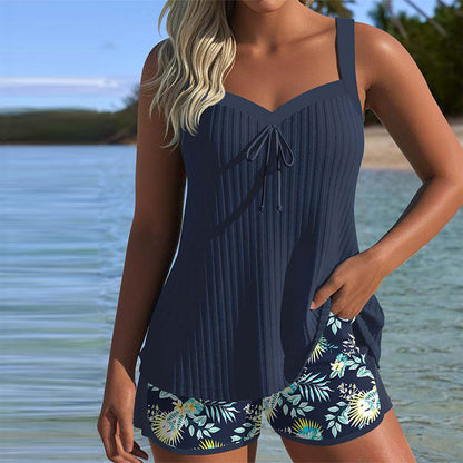 Laluna® | Gestreifter Tankini mit Zweiteiligem Strandshort