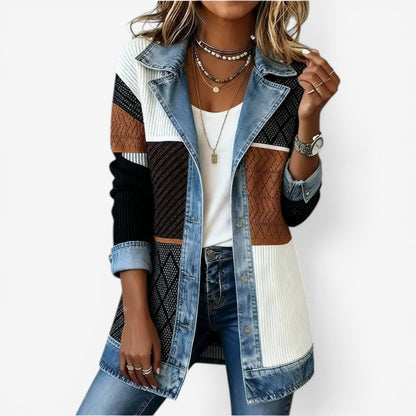 Elisa | Lässige Denimjacke im Layer-Look – Stilvoll & Bequem
