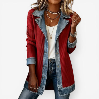 Elisa | Lässige Denimjacke im Layer-Look – Stilvoll & Bequem
