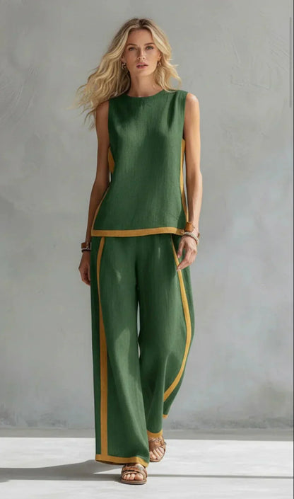 Ursula - Elegantes und Lässiges Set aus Weste und Hose mit Bicolor-Finish