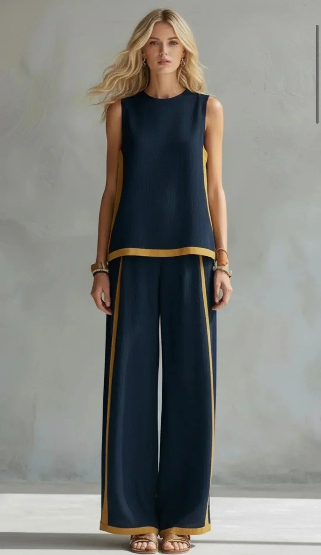 Ursula - Elegantes und Lässiges Set aus Weste und Hose mit Bicolor-Finish