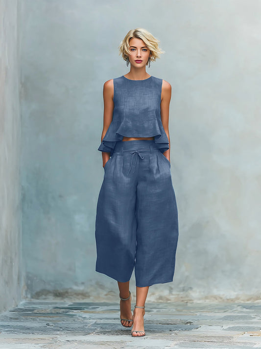 Damen Zweiteiliges Set mit Rüschensaum