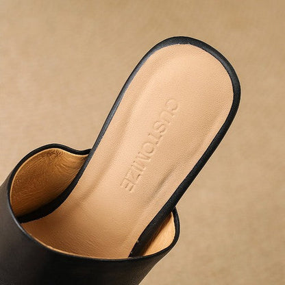 Virelle Curve Leder Mules mit Absatz