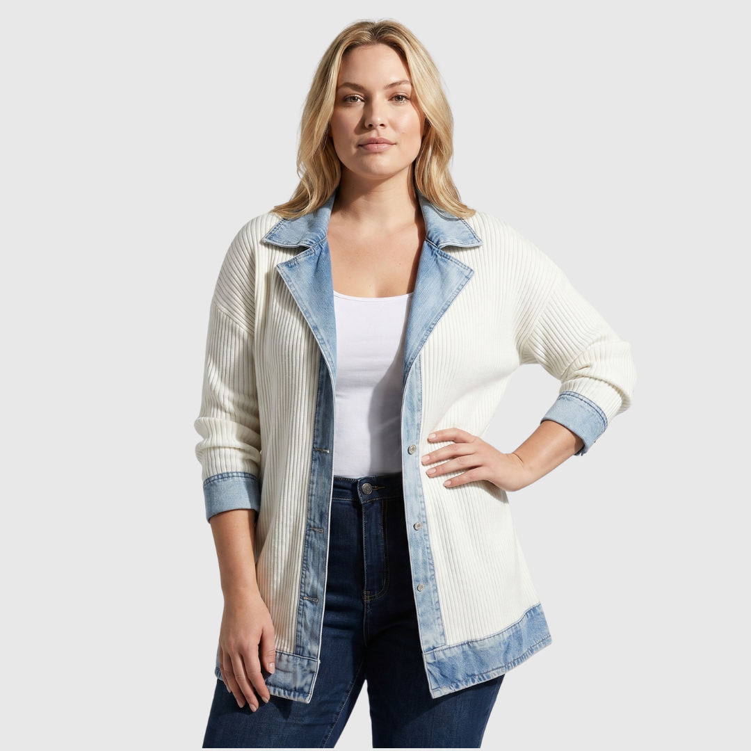 Elisa | Lässige Denimjacke im Layer-Look – Stilvoll & Bequem