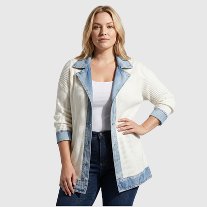 Elisa | Lässige Denimjacke im Layer-Look – Stilvoll & Bequem