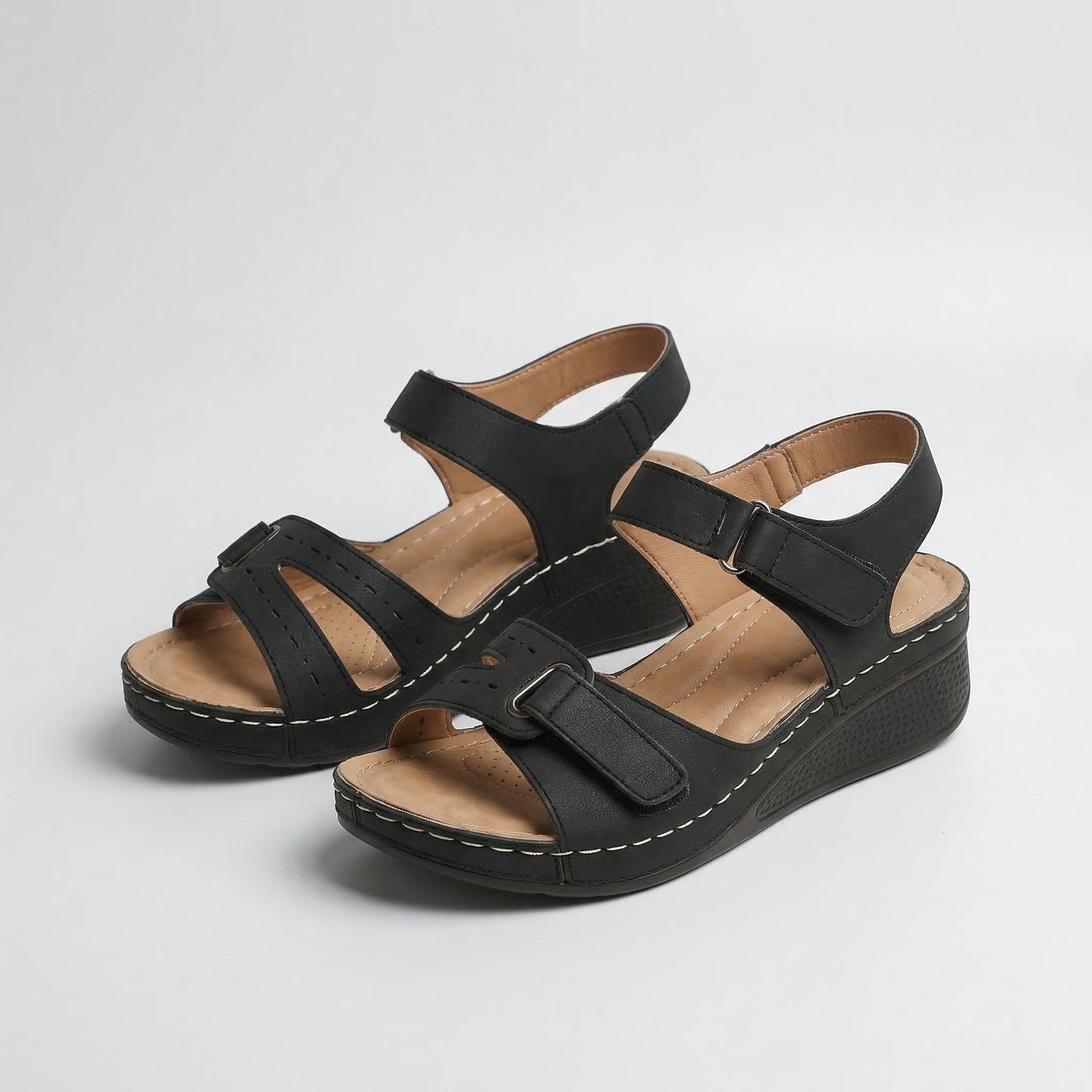 Sandy Bequeme Orthopädische Sandalen mit Absatz